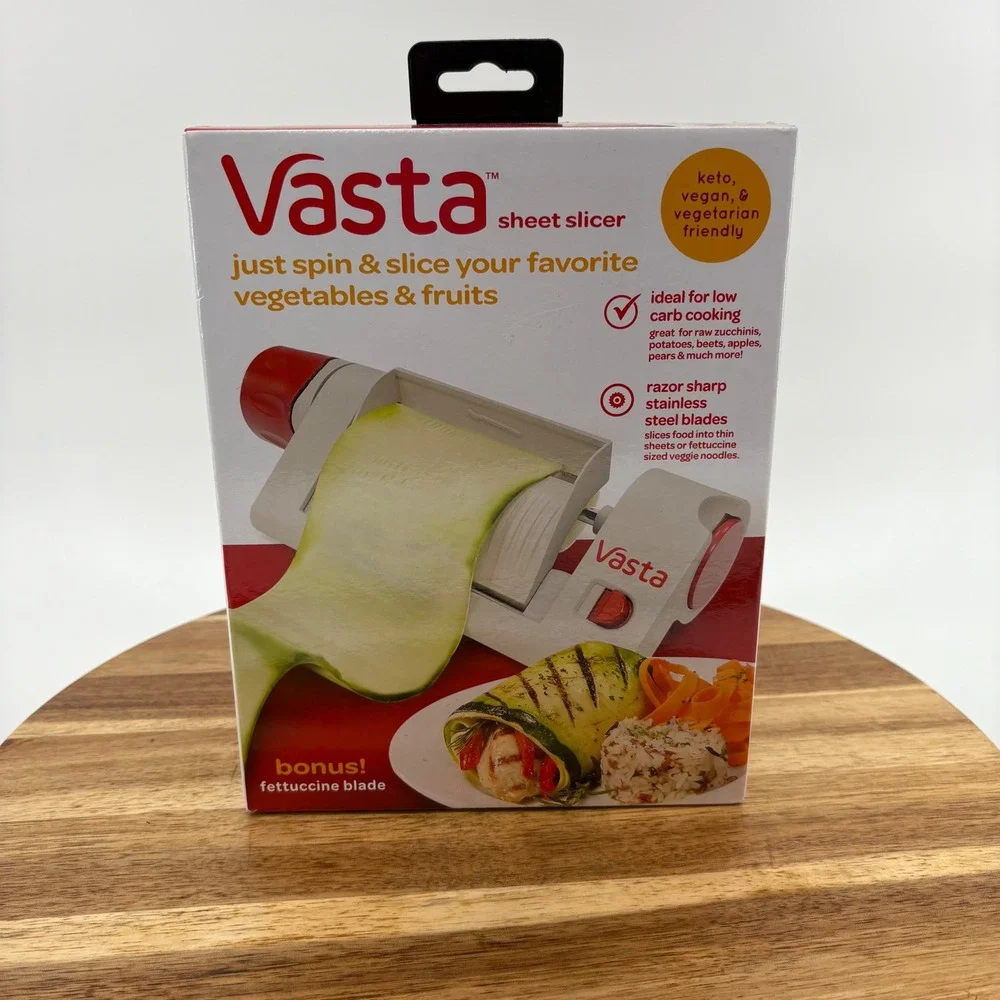 Vasta Sheet Slicer Vegetable Fruit Pasta Noodle Maker Bonus Blade NEW